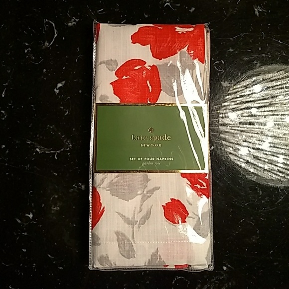 kate spade Dining Kate Spade Garden Rose Set Of 4 Napkins Rare
